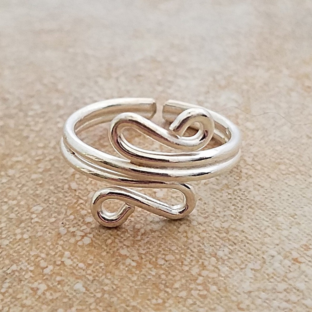 Toe Ring, Sterling Silver, Cute